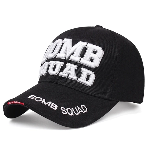 Berretto Da Baseball Cotone Ricamo 3D Bomb Squad Tattico Regolabile Protezione Solare Cappello Sportivo Outdoor