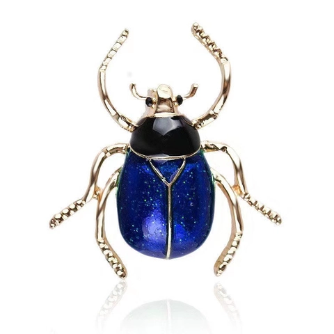 Vintage Alloy Rhinestone Beetle Brooch Insect Lapel Pin Enamel Artificial Pearl Animal Corsage Jewelry Accessories Gift For Women