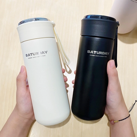 Smart Insulated Water Bottle 304 Stainless Steel Vacuum Flask With LED Temperature Display Portable Handle Matte