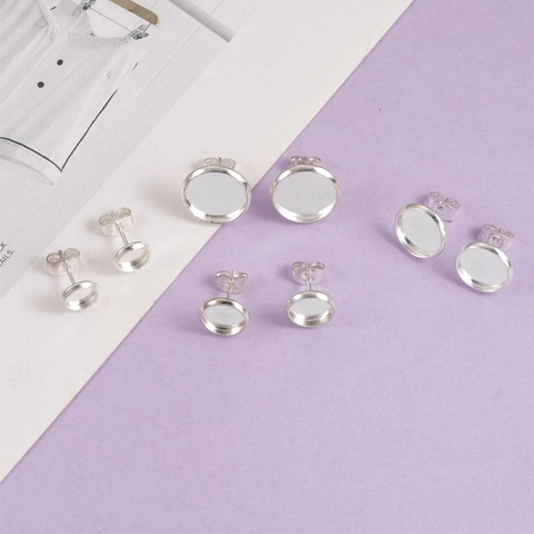 Base De Boucles D'Oreilles En Acier Inoxydable Ronde Support De Sertissage Supports Pour Fabrication De Bijoux DIY