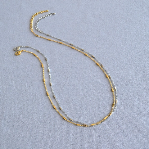 Minimalist Brass Gold Plated Bamboo Chain Necklace For Women Elegant Geometric Square Pendant Choker Daily Jewelry Gift