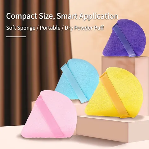 Borla De Maquillaje Triangular Esponja De Terciopelo Suave Con Correa Para Fijación Facial Y Corrector