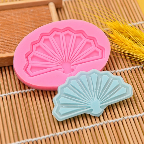 Stampo In Silicone A Forma Di Ventaglio In Stile Cinese Tradizionale Per Decorazione Di Torte Al Cioccolato Fondente