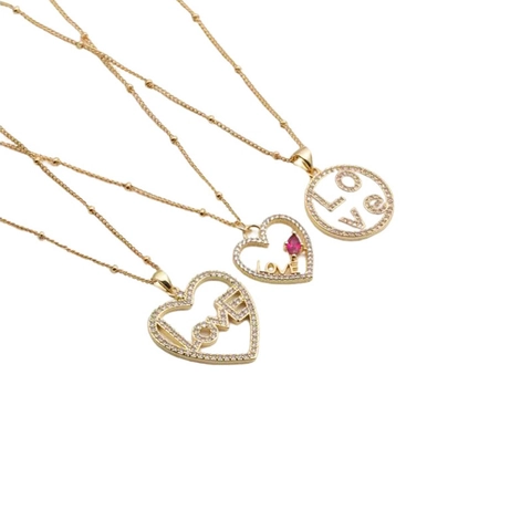 Collana Con Pendente A Cuore Amore Rame Zirconia Intarsiata Gioielli Romantici Regalo Per Donne Elegante Catena Satellite
