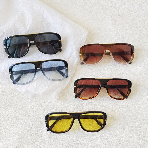 Lunettes De Soleil Surdimensionnées Style Pilote Rétro Monture En Résine Protection UV400 Mode Voyage Extérieur