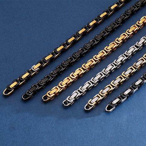 Bracciale Da Uomo In Acciaio Inossidabile Catena Bizantina Geometrica Stile Industriale Hip Hop Gioielli