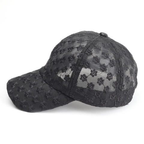 Cappello Da Baseball In Pizzo Donna Ricamo Floreale Mesh Traspirante Traforato Protezione Solare Berretto Elegante