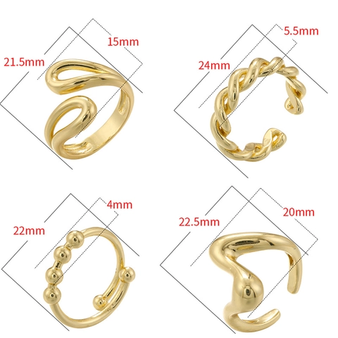 Anelli Aperti Regolabili Ottone Geometrico Irregolare Intrecciato Perla Gioielli Di Moda Minimalista Donne
