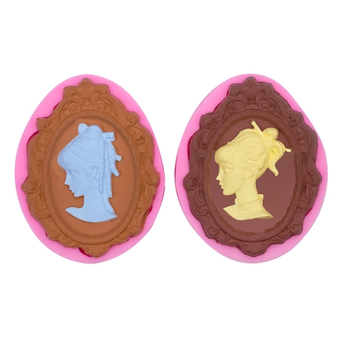 Vintage European Relief Portrait Silicone Mold Fondant Chocolate Cupcake Decoration Cameo Lady Silhouette DIY Craft Resin Clay
