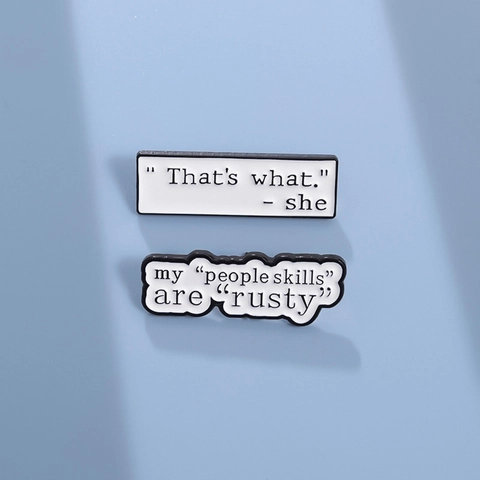 Funny English Quote Enamel Lapel Pin White Alloy Letter Badge Brooch For Clothing Bags Backpacks Unisex Minimalist Jewelry Accessory Gift