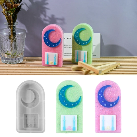 Silicone Mold For DIY Resin Moon Castle Arch Design Ornament Crafting Projects Stars Plaster Aromatherapy Candle Making
