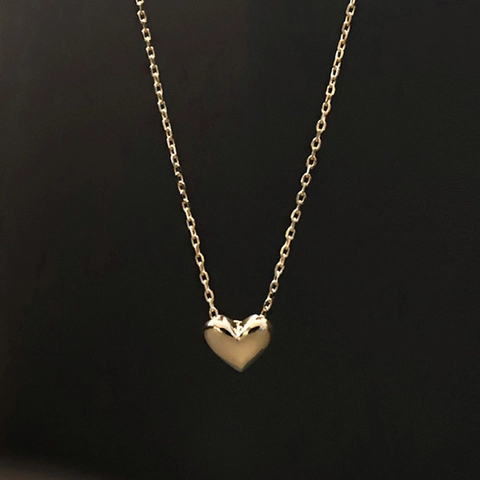 Heart Pendant Necklace 925 Sterling Silver Gold Plated Minimalist French Classic Clavicle Chain For Women