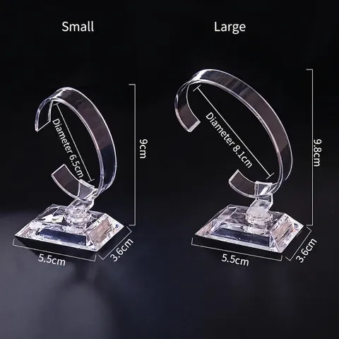 Watch Display Stand Transparent Acrylic C-Shaped Bracelet Holder Countertop Jewelry Rack Detachable Clear Minimalist