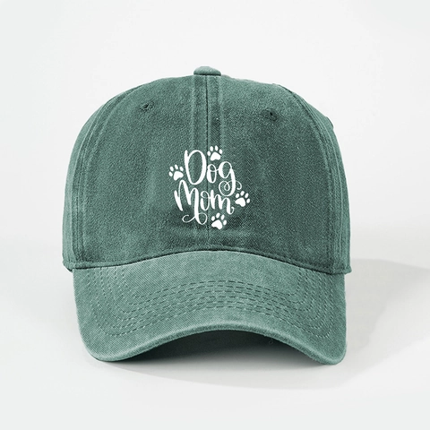 Casquette De Baseball Dog Mom Polyester Lavé Style Vintage Chapeau De Soleil Réglable Pour Femmes Amis Des Animaux
