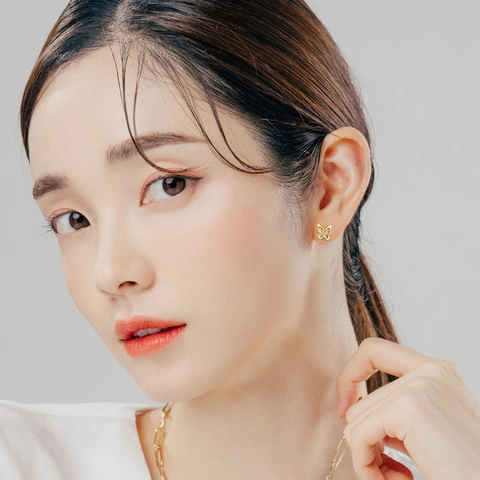Vintage Style Classic Style Butterfly Plating 304 Stainless Steel Ear Studs