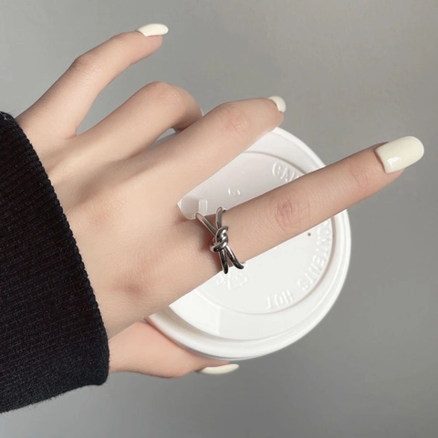 Knot Ring 316 Stainless Steel 14K Gold Plated Minimalist Polished Rope Tie Statement Band Jewelry For Women