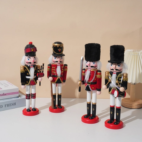Christmas Wooden Nutcracker Soldier Ornaments Classic Hand Painted Festive Tabletop Home Decor Gift