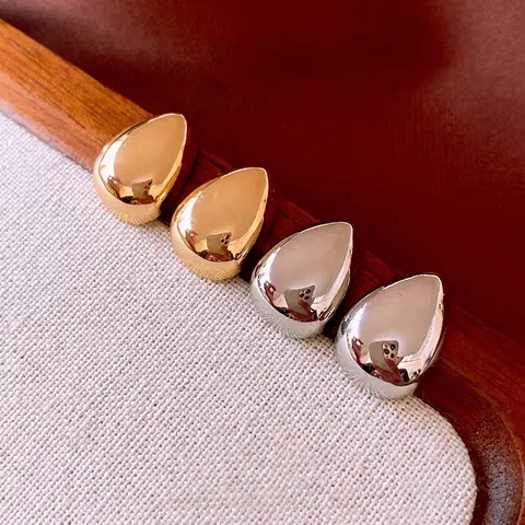 Water Drop Stud Earrings With 925 Sterling Silver Earring Post Alloy High Polish Minimalist Teardrop Jewelry For Women