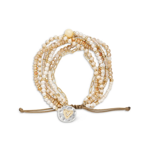 Multilayer Beaded Bracelet Heart Cross Charm Adjustable Woven Cord Bohemian Vintage Glass Stone Women Jewelry Gift