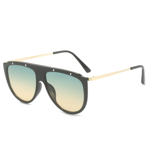 Occhiali Da Sole Oversized Alla Moda Montura PC Aste In Metallo Decorazione Rivetti UV400 Lenti Sfumate Retro Unisex