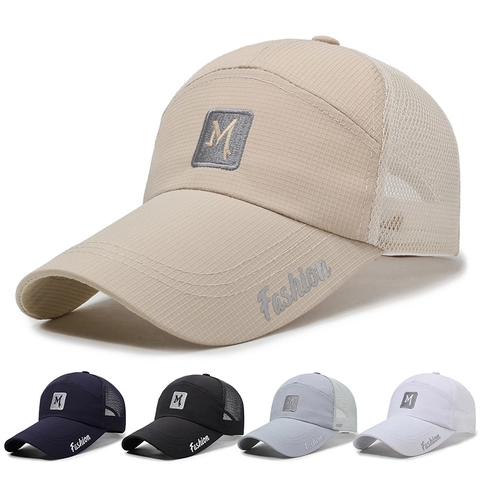 Berretto Da Baseball In Mesh Traspirante Protezione Solare Cappello Trucker Regolabile Sport All'aperto Moda Patch Lettera M