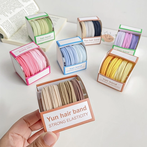 High Elasticity Hair Ties Candy Color Thickened Hair Bands Minimalist Basic Scrunchies For Women Girls
