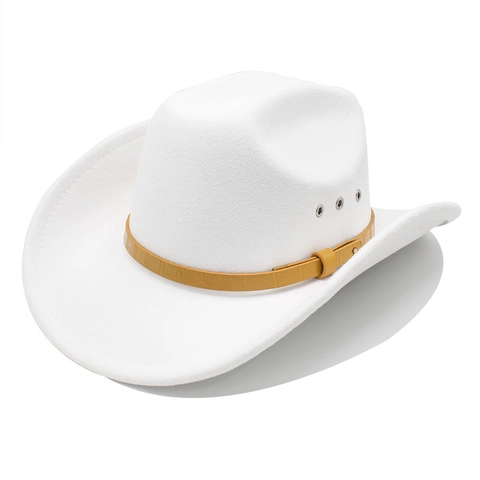 Western Cowboy Hat Cotton Polyester Felt Wide Brim With Crocodile Pattern Band Metal Eyelets Retro Jazz Fedora Unisex