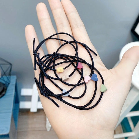 Coleteros Corazón Minimalistas Gomas De Pelo De Perlas De Resina De Alta Elasticidad Accesorios Coloridos Para Mujeres Niñas