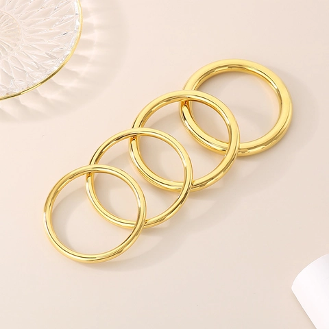 Hollow Tube Bangle Bracelet Polished Stainless Steel Minimalist Glossy Plain Circle Hand Ring Fashion For Women