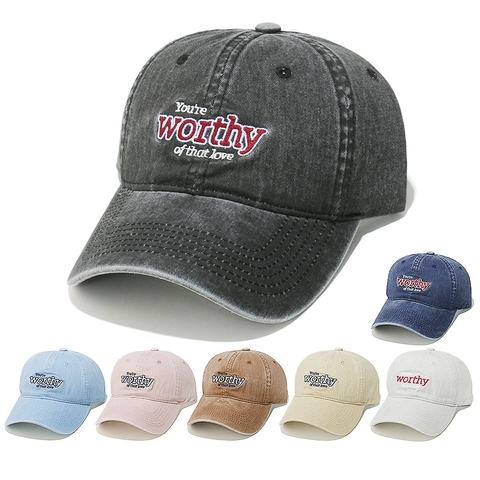 Gorra De Béisbol De Algodón Lavado Vintage Bordado De Letras Sombrero De Sol Ajustable Soft Top Unisex