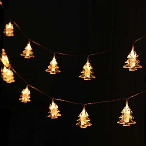 Luces De Cadena LED Blanco Cálido Clips De Fotos Estrella Árbol Copo De Nieve Navidad Decoración Festiva Fiesta Hogar Funciona Con Pilas