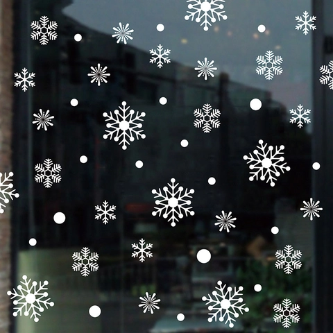Pegatinas De Ventana De Copo De Nieve De Navidad Blanco PVC Impermeable Extraíble DIY Calcomanías De Vidrio Para Decoración Del Hogar De Invierno