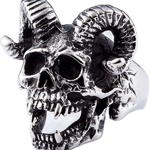 Heren Schedel Ring Vintage Gothic Hip Hop Legering Biker Sieraden Met Steentjes Halloween Feest Nieuwigheid