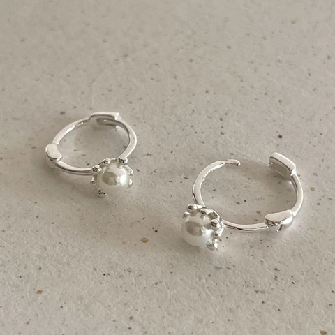 Orecchini A Cerchio Huggie In Argento Sterling 925 Con Perle D'acqua Dolce Gioielli Eleganti Minimalisti Stile Coreano