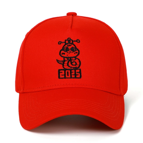 Gorra De Béisbol Bordada De Dibujos Animados Del Año De La Serpiente Del Zodiaco Chino 2025 Algodón Ajustable Rojo Sombrero Sol Hombre Mujer