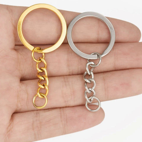 Anelli Per Portachiavi Con Catena In Acciaio Inossidabile 304 Placcato Oro 18K Anelli Divisi Per Accessori Gioielli DIY