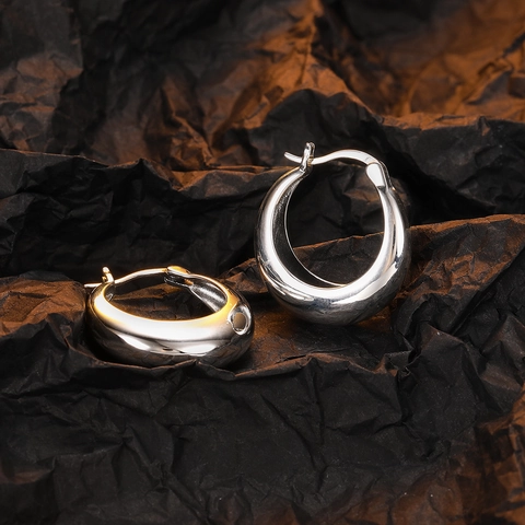 Orecchini A Cerchio Geometrici Vintage A Forma Di U Per Donna Corpo In Rame Con Perno In Argento Sterling 925 Gioielli
