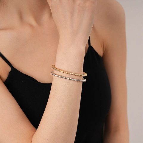 Gedrehter Seil Manschettenarmreif Legierung Offen Geometrisch Armband Minimalistisch Elegant Schmuck Damen