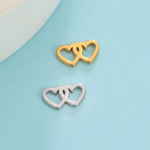 Stainless Steel DIY Heart Bowknot Bell Christmas Tree Pendants For Jewelry Making Craft Gold Silver Metal Charms Accessories