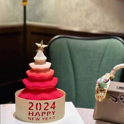 Acrylic Cake Collar Surround Decoration Merry Christmas Happy New Year Holiday Party Hollow Decorative