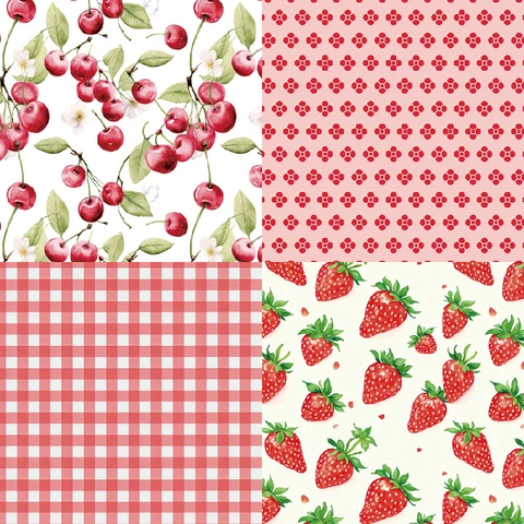 Carta Scrapbook Cartoncino Motivi Frutta Fiori DIY Diari Creazione Biglietti Sfondo Senza Acido Singola Facciata Decorativa
