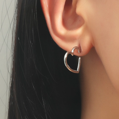 Minimalistische Hart Oorknopjes Metaal Legering Strass Kunstparel Emaille Geometrische Oorbellen Voor Vrouwen Sieraden