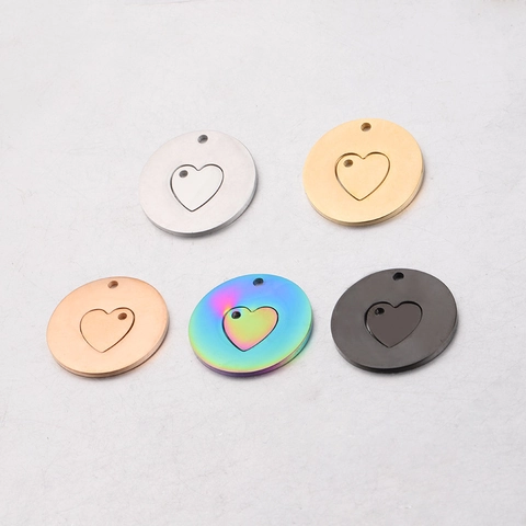 Dijes De Pendentivo De Corazón Acero Inoxidable 304 Pulido Espejo Forma Amor Hueco DIY Accesorios De Joyería Para Collares