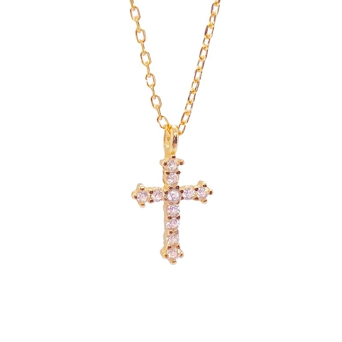 Collana Pendente Croce 925 Argento Sterling Zirconia Cubica Elegante Moda Catena Clavicola Gioielli Per Donne