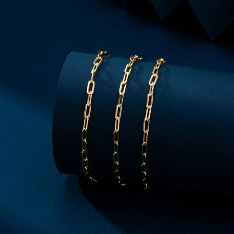 Pulsera de Cadena de Clip de Plata de Ley S925 para Mujer Pulsera de Eslabones Geométricos Minimalista Chapada en Oro Plata Joyería Regalo