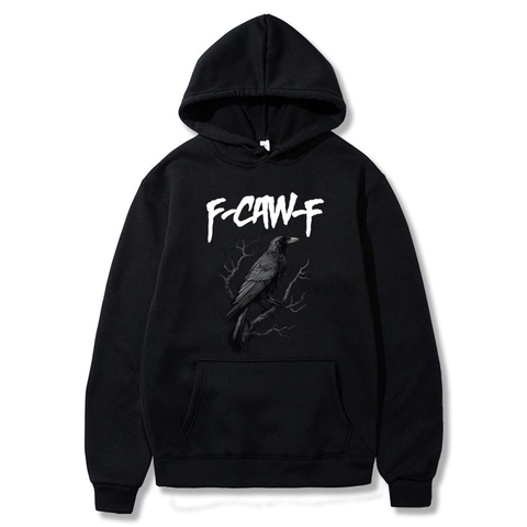 Hoodie Homme Sweatshirt Pullover Graphique Corbeau Doublé Polaire Casual Streetwear Ample Manches Longues Sport Top