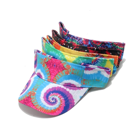 Sonnenvisierhut Mit Batik-Farbverlauf Aus Polyester Verstellbarer Sommer-UV-Schutz Leer Top Cap Für Damen Herren Outdoor