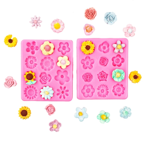 Blumen Silikonform Rose Gänseblümchen Sonnenblume Formen Für Fondant Schokolade Tortendeko DIY Basteln Backwerkzeug
