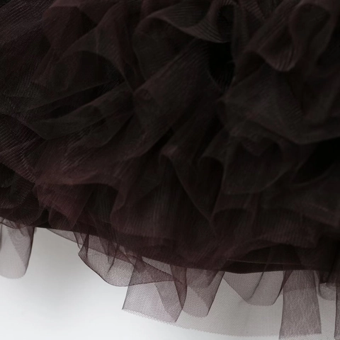 Women Sleeveless Mini Dress Layered Mesh Ruffle Hem Round Neck High Waist Sexy Party Clubwear Solid Color Polyester