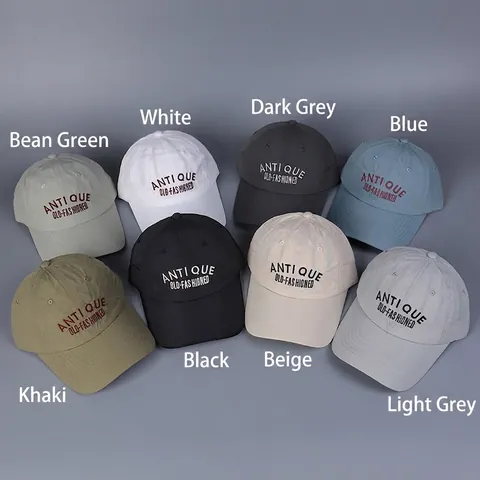 Antique Old-Fashioned Embroidery Baseball Cap Quick-Drying Polyester Curved Brim Adjustable Casual Sun Hat For Women Men